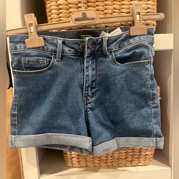 Vero Moda Pants - Vero‎ Moda Blue Denim Women's Shorts
